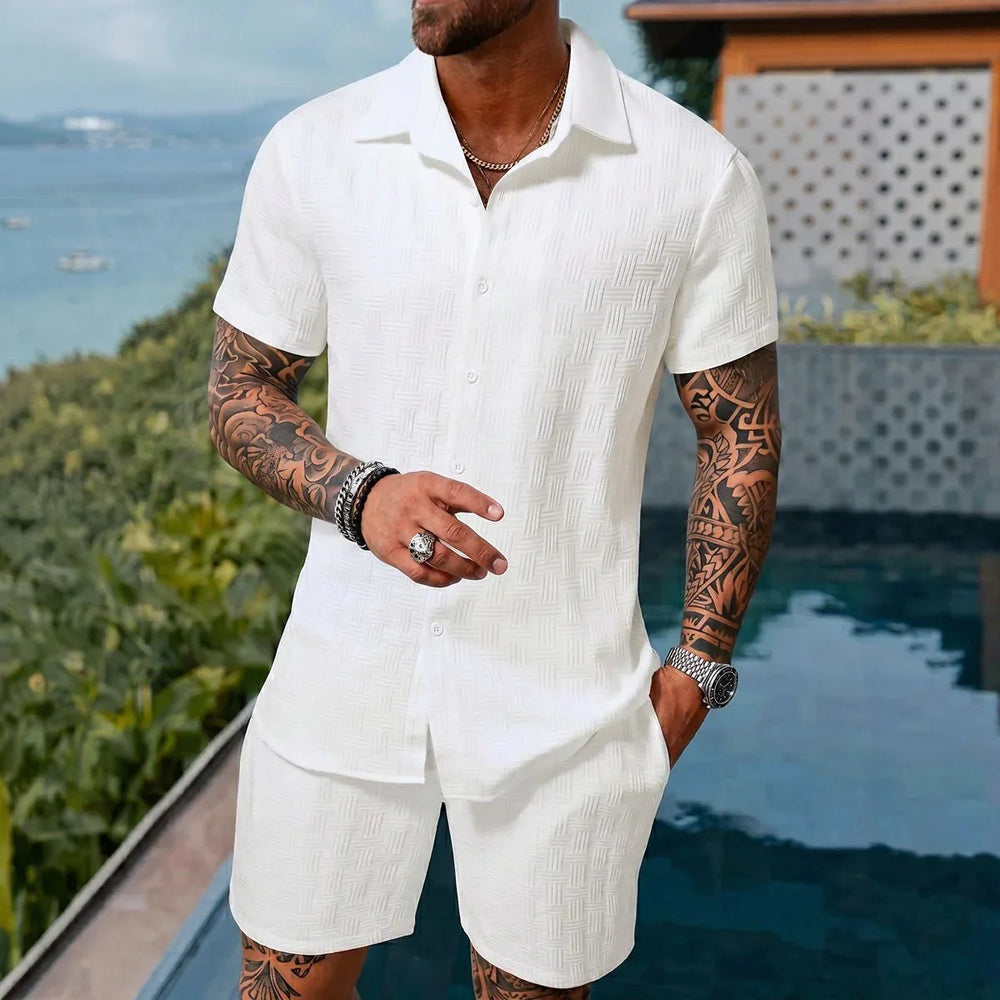 Hugo™ Premium-Set aus strukturiertem Stoff mit Button-up-Hemd