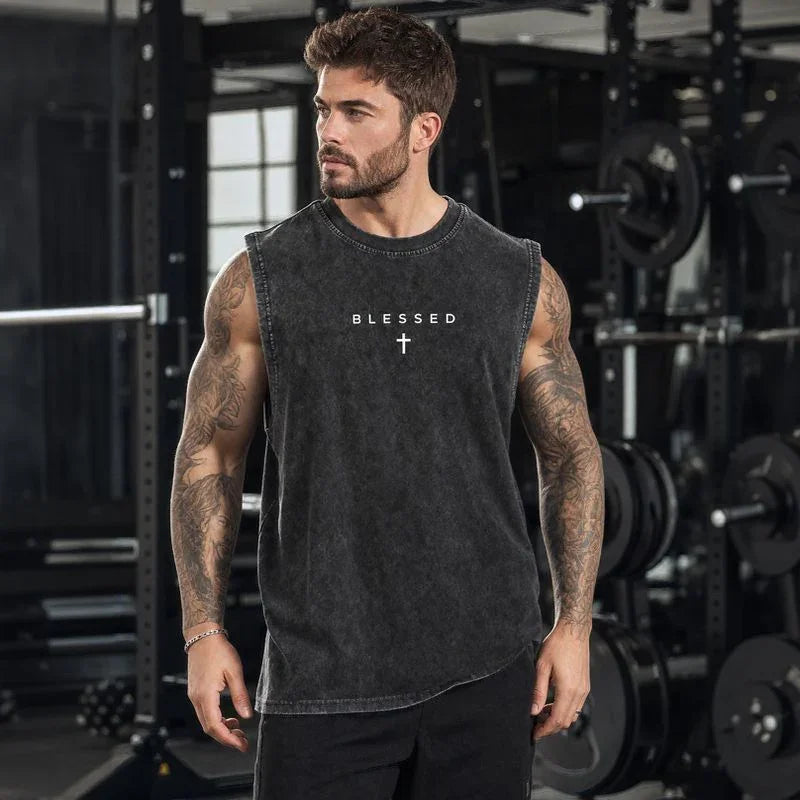 Los Angeles™ Tanktop in Washed-Farbtönen mit minimalistischem Print