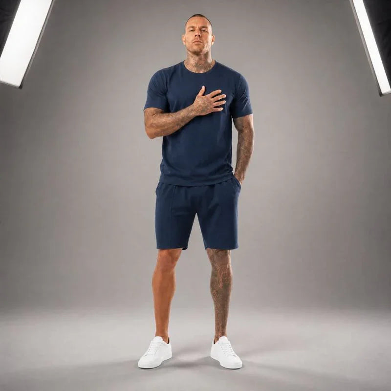 Bryan™ Basic-T-Shirt- und Shorts-Set mit Seitentaschen