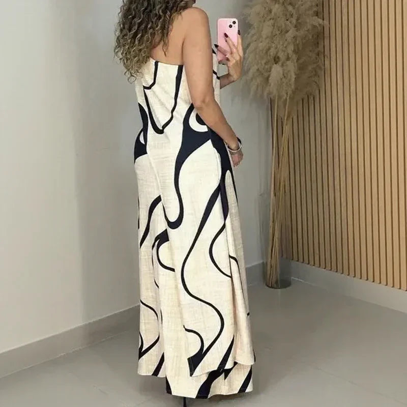 Alurea™ One-Shoulder Kleid mit Moderner Kunstprint-Optik