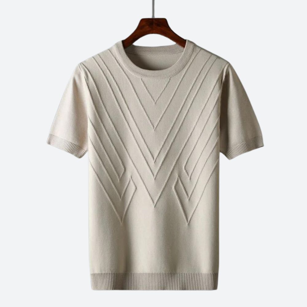 Texturierter Strick T-Shirt Herren | Struktur-Design & Atmungsaktiver Komfort