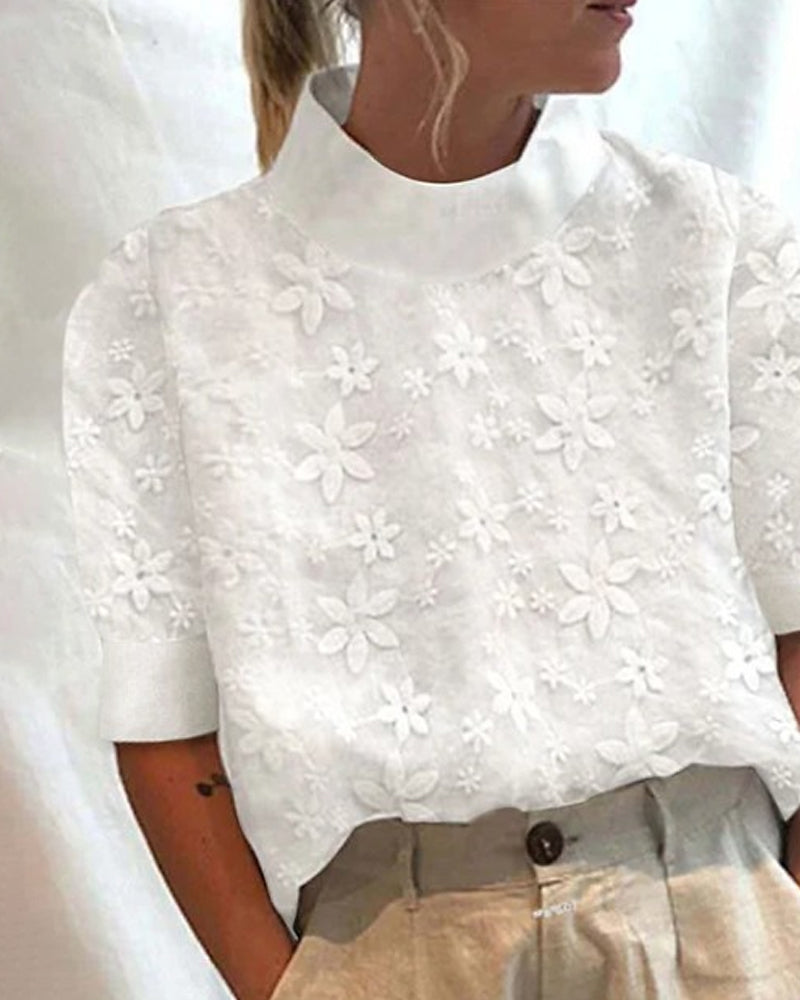 Top Damen Stehkragen | Edle Stickdetails & Figurfreundlicher Schnitt
