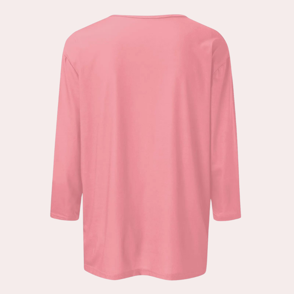 Top Damen | Weiches Dreiviertelarm-Shirt & Zeitloses Rundhals-Basic