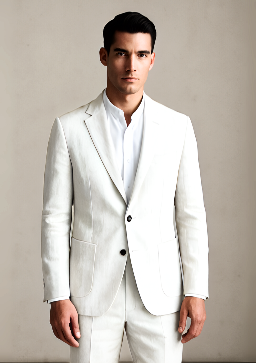 Zephyr Elegantes Leinen-Set für Herren | Beige