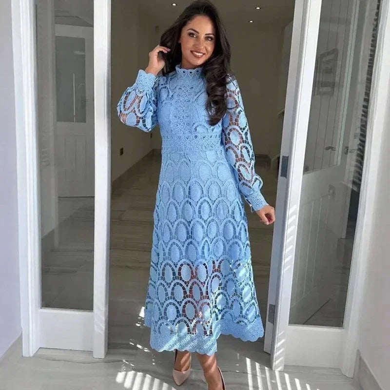 Leonor™-Kleid aus handgefertigter Spitze mit feiner Verarbeitung / Luxuriöse Eleganz mit Haltung und Klasse!