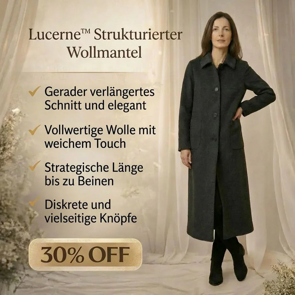 Lucerne™-Mantel aus strukturierter Wolle mit klassischem, langem Schnitt