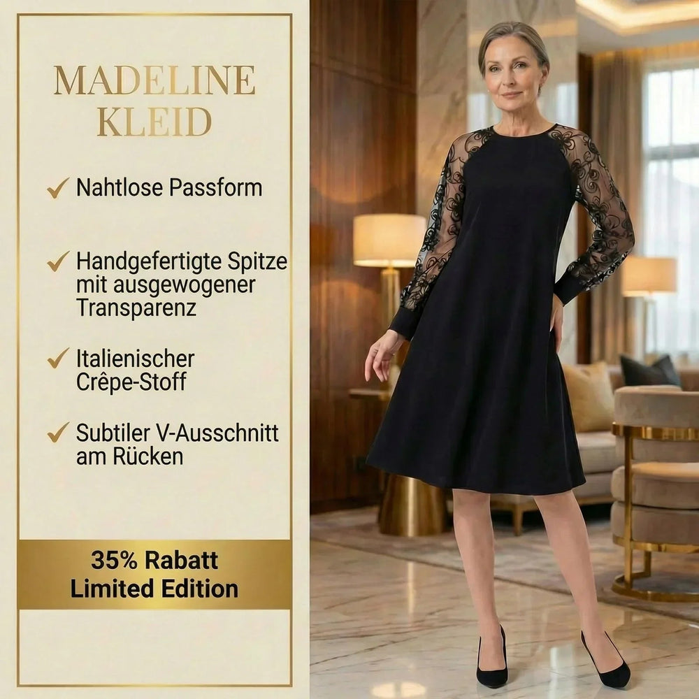 Madeline™ Kleid aus italienischem Crêpe mit Spitzenverarbeitung
