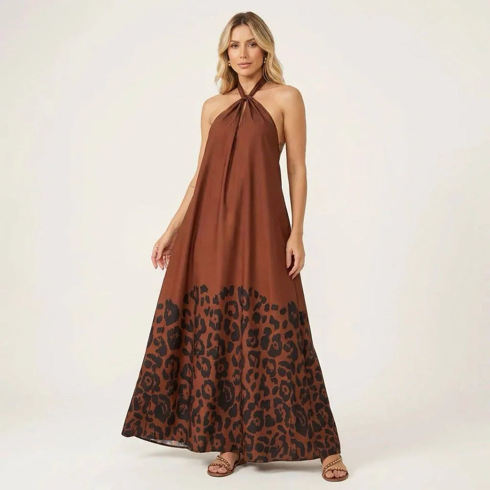 Isla Nomad™ Langes Viskosekleid mit Fließendem Schnitt und Wilder Musterung