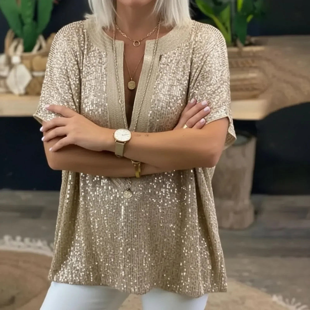 Dubai™ Bluse aus Premium-Viskose mit Pailletten-Details