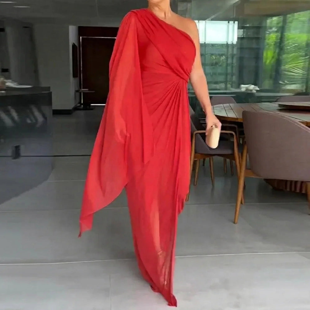 Katharina™ Drapiertes One-Shoulder-Maxikleid