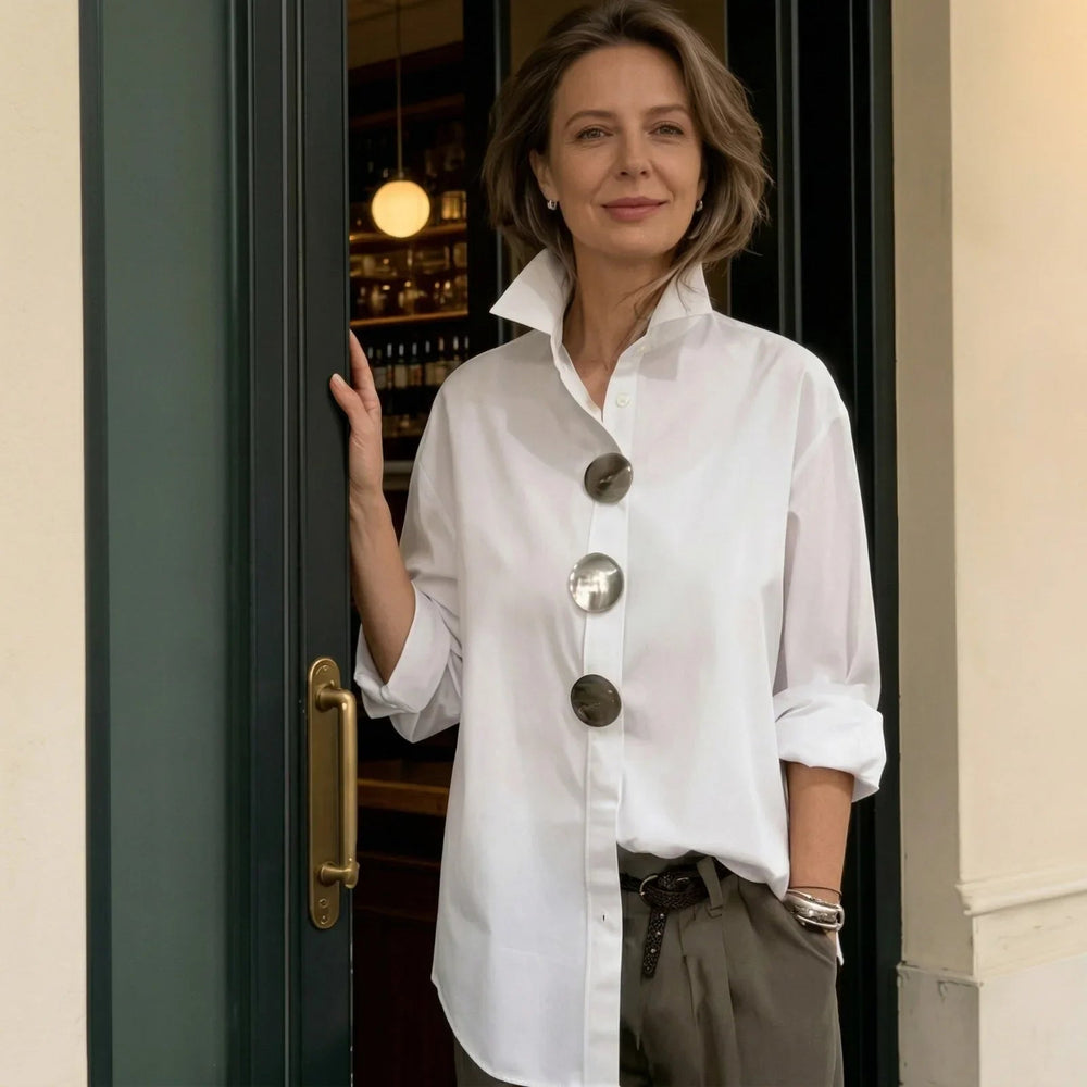 Martina™ Hemd mit strukturiertem Kragen und Oversize-Knöpfen