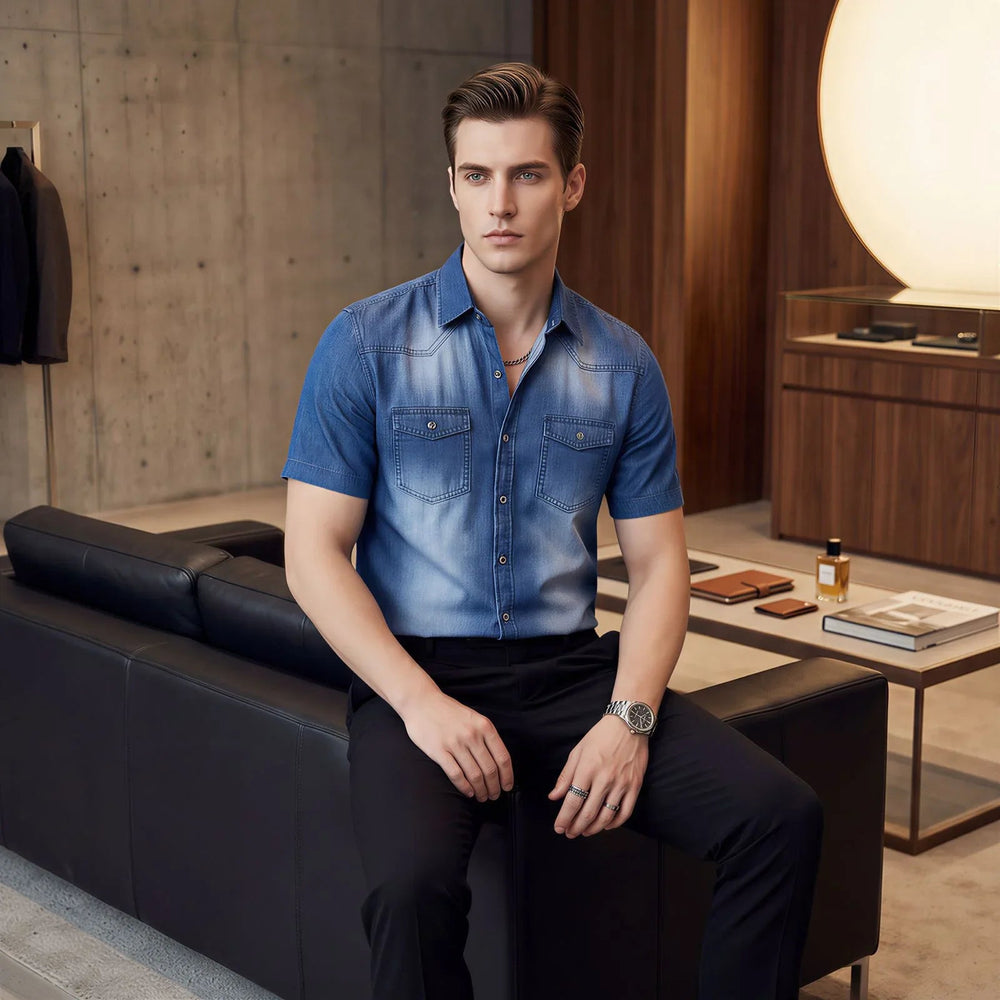Vittorio™ Slim Fit Denim-Hemd mit Premium-Waschung