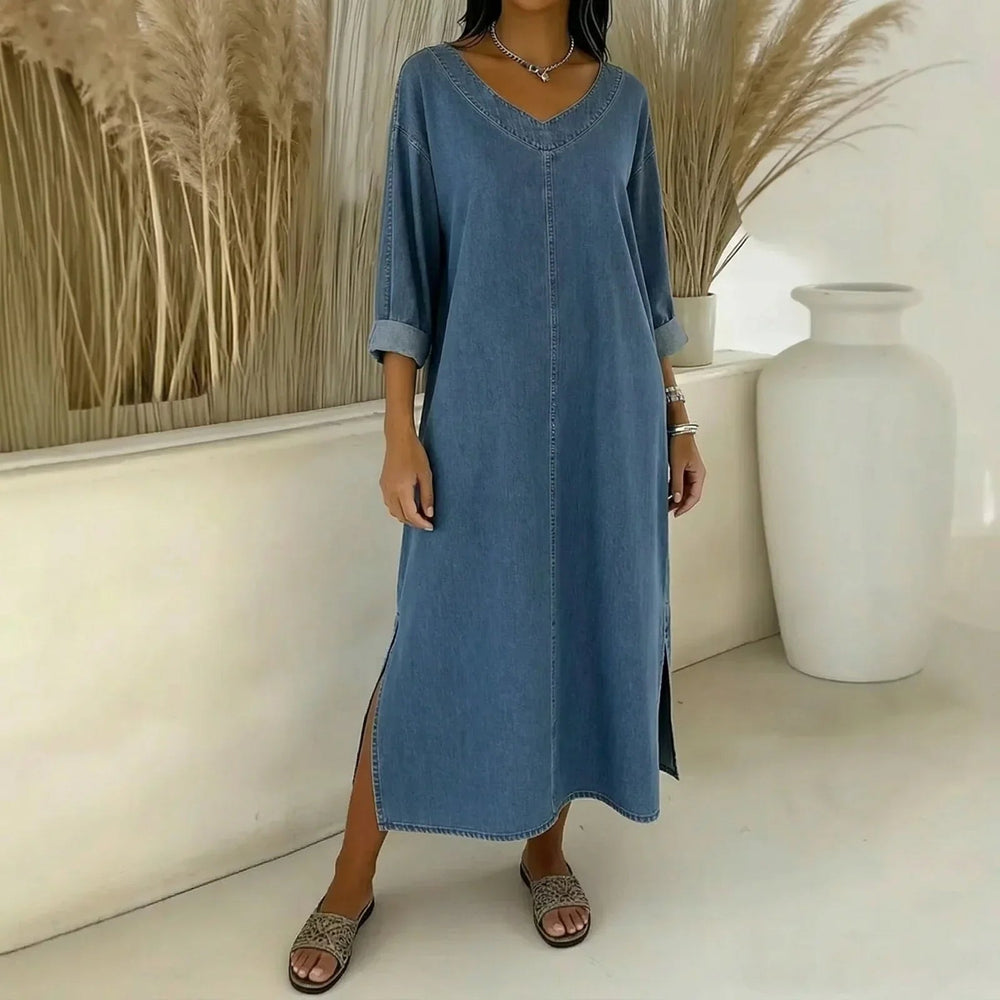 Santorini™ Kleid mit Seitenschlitzen und rustikalem Touch