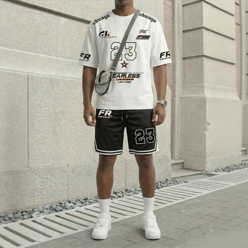 Magnus™ Set mit Jersey-T-Shirt und Shorts, sportlich & vom Motorsport inspiriert