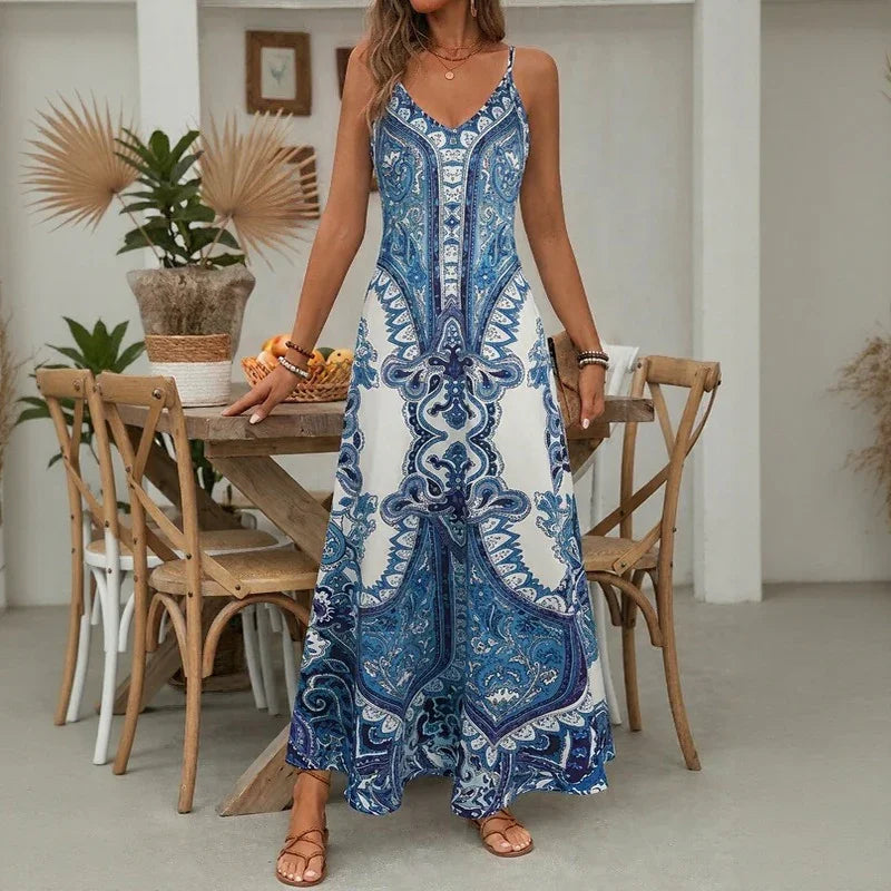 Aruba™ Maxi-Kleid mit ornamentalem Print und feinen Trägern