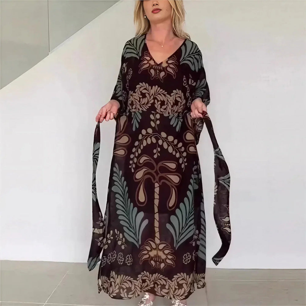 Orlena™- Kaftan Kleid mit kunstvollem Muster und Verstellbarem Taillenband