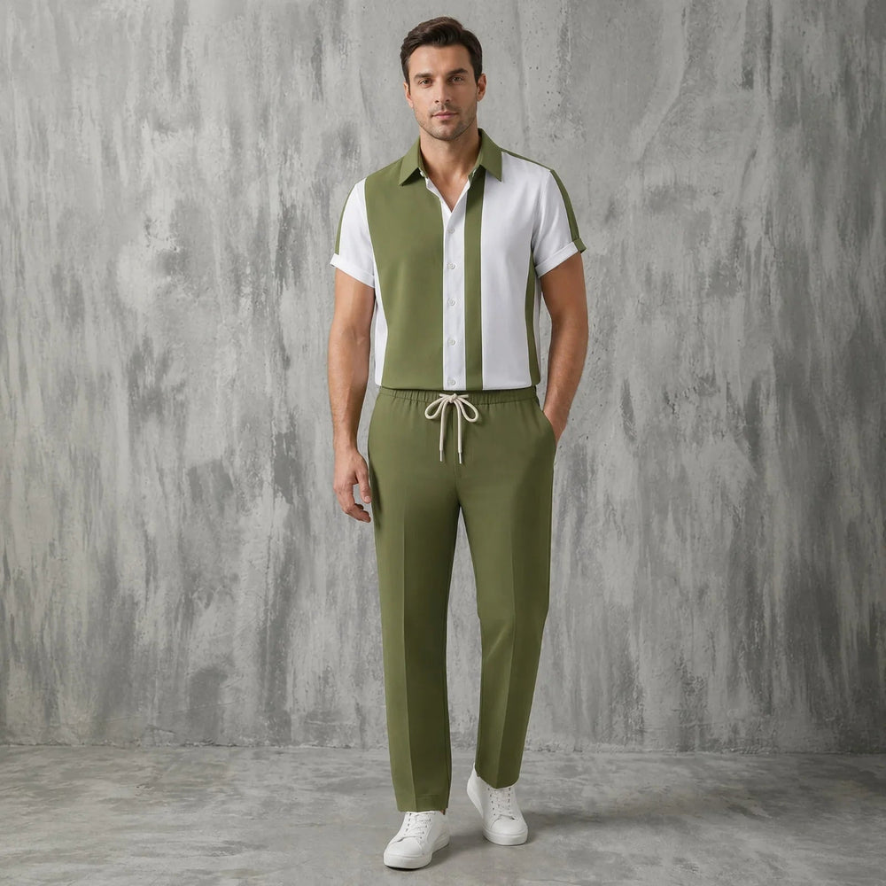 Dionysos™ Set mit asymmetrischen Streifen und Hose mit elastischem Bund