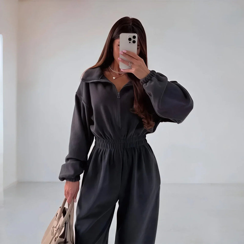 Vancouver™ Sweat-Jumpsuit mit Stehkragen und definierter Taille