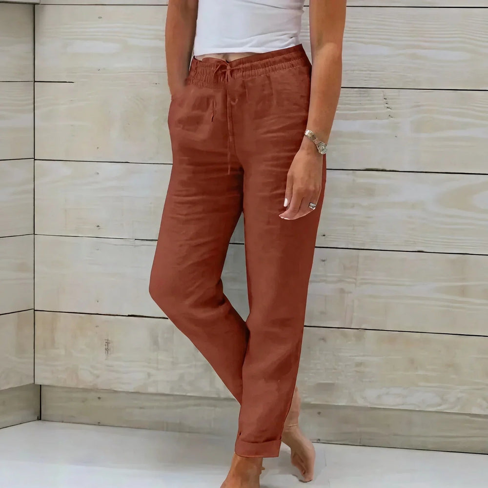 Norah™-Hose aus Baumwollleinen mit Verstellbarem Bund