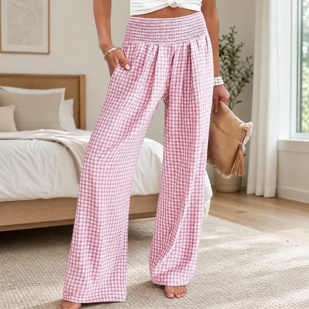Sommer™ Hose aus Baumwoll-Leinen mit Karomuster