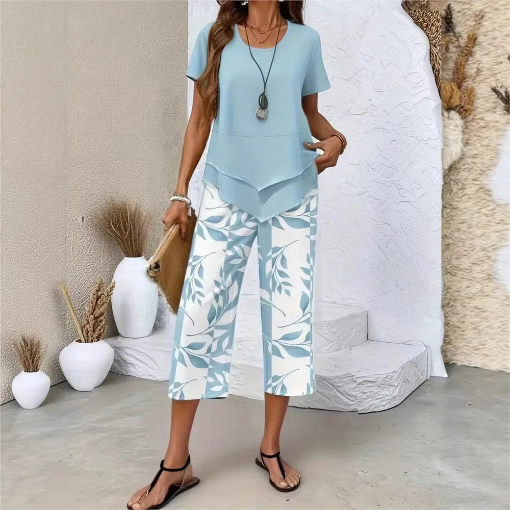 Nativ™ Set mit Lagenbluse und gemusterter Capri Hose