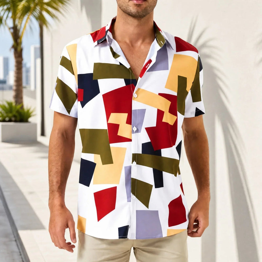 Graffiti™ Hemd mit künstlerischem geometrischem Print und leichtem Fall