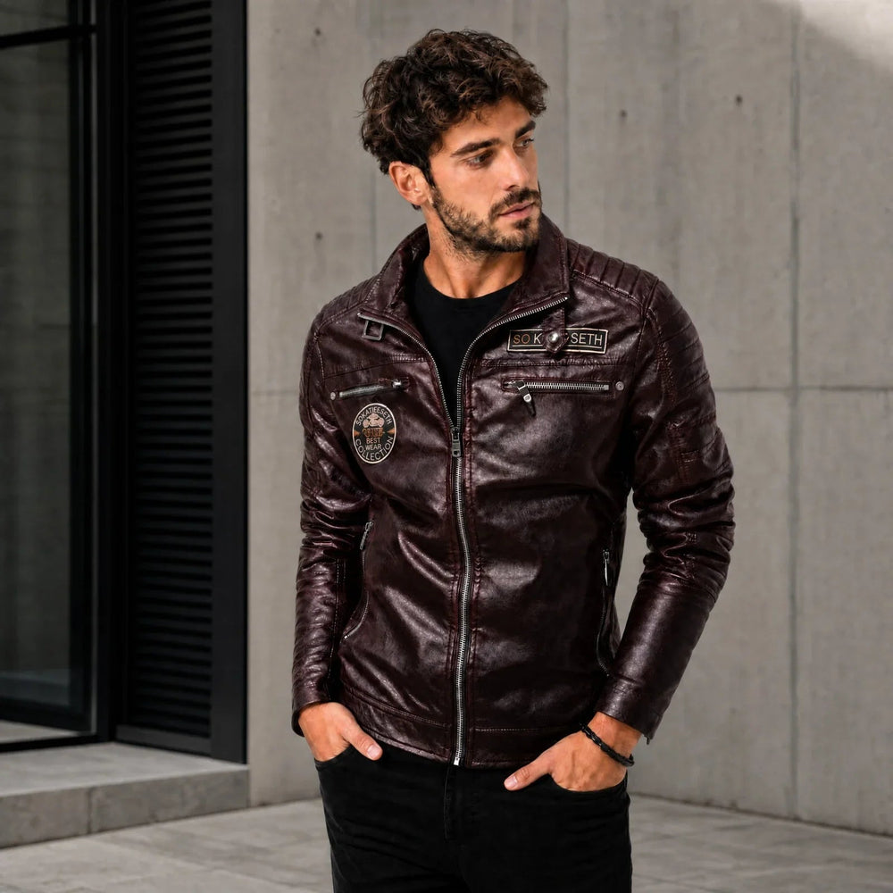 Vorreiter™ Premium Lederjacke mit Stehkragen