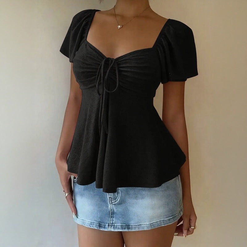 Fiorelle™ Bluse Mit Zartem Raffdetail und Leichtem Fall