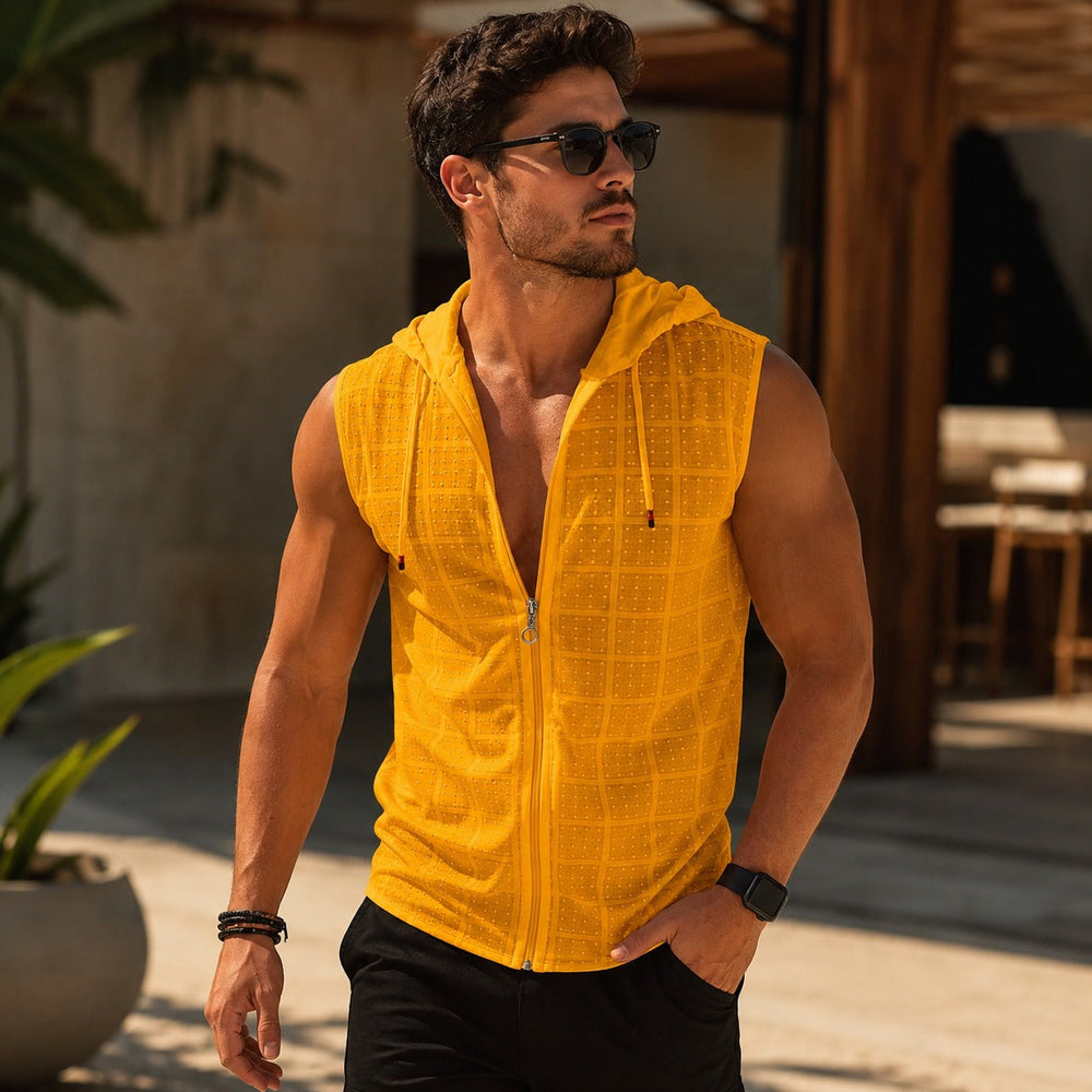 Carter™ Ärmelloses Shirt aus Atmungsaktivem Strick mit Kapuze und Reißverschluss