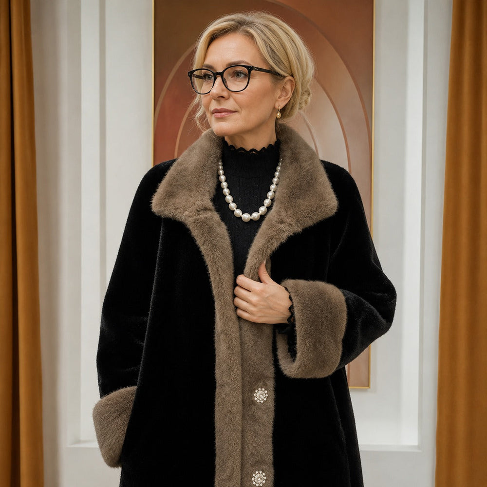 Saint Moritz™ Luxusmantel aus Samtimitat für Eleganten Winterkomfort