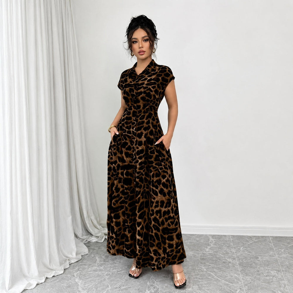 Selina™ Kleid mit Leopardenmuster und Betonter Taille