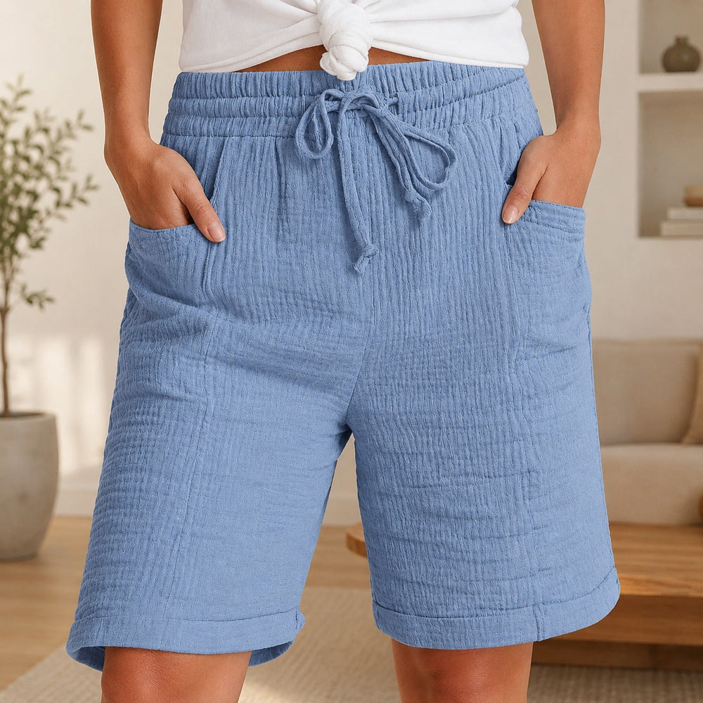 Shorts Svea™ mit Strukturierter Baumwolle und Hohem Bund