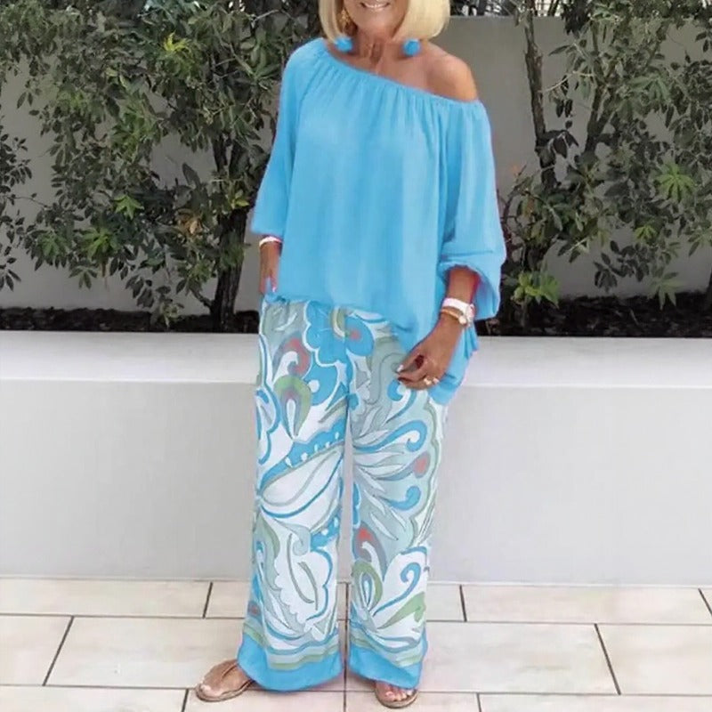 Azzura™ Set Mit Schulterfreiem Oberteil Und Bedruckter Palazzo-Hose