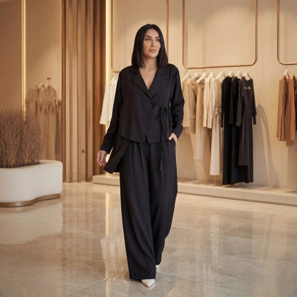 Haus Klasse™ Set in Schneiderkunst mit Asymmetrischem Blazer und Eleganter Hose!