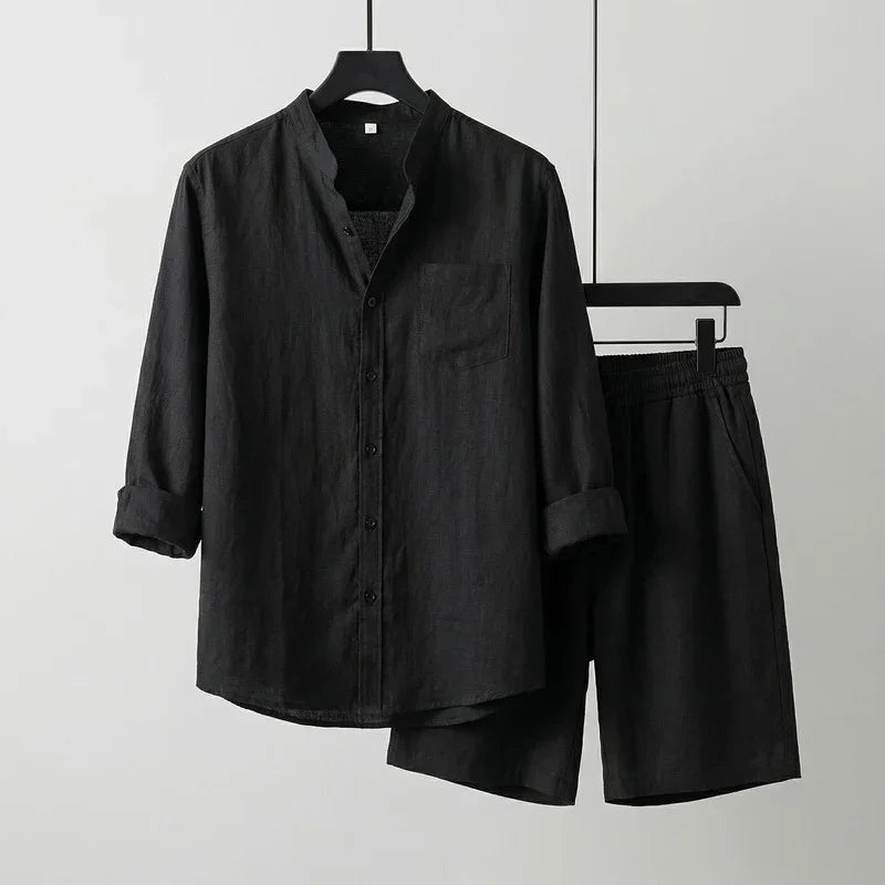 Riviera Klassik™ Minimalistisches Set aus Baumwoll-Leinen-Mischung