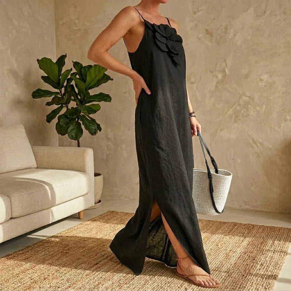 Carmela™ Elegantes Kleid mit Handgefertigter Blume