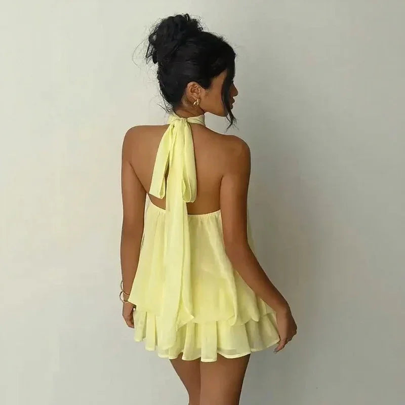 Serenya™ Kleid mit Halterbindung und Natürlicher Leichtigkeit