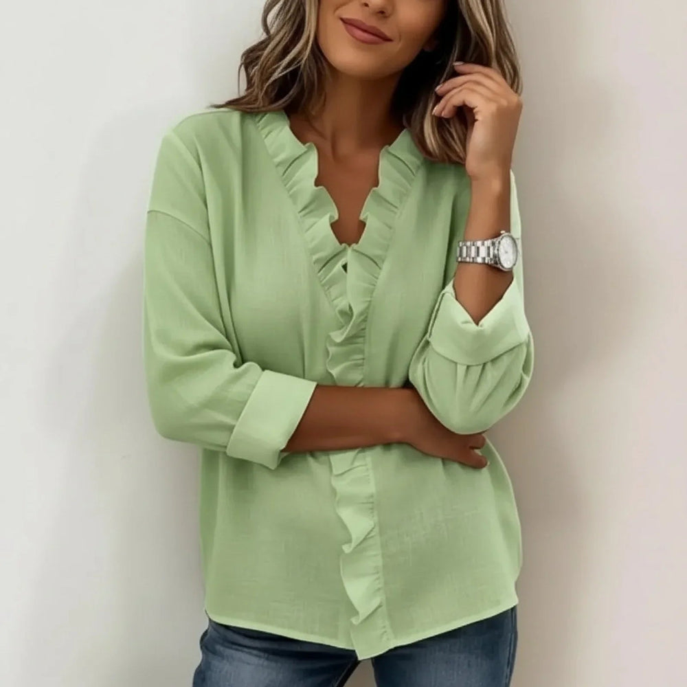 Sorelle™ Bluse mit Vertikalem Rüschendetail und Zeitlosem Stil