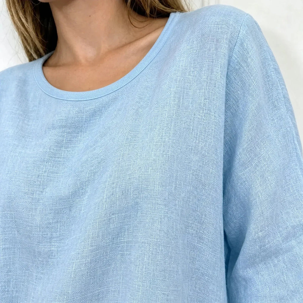 Amara™ Baumwoll-Leinen-Set mit Oversize-Bluse und Palazzohose