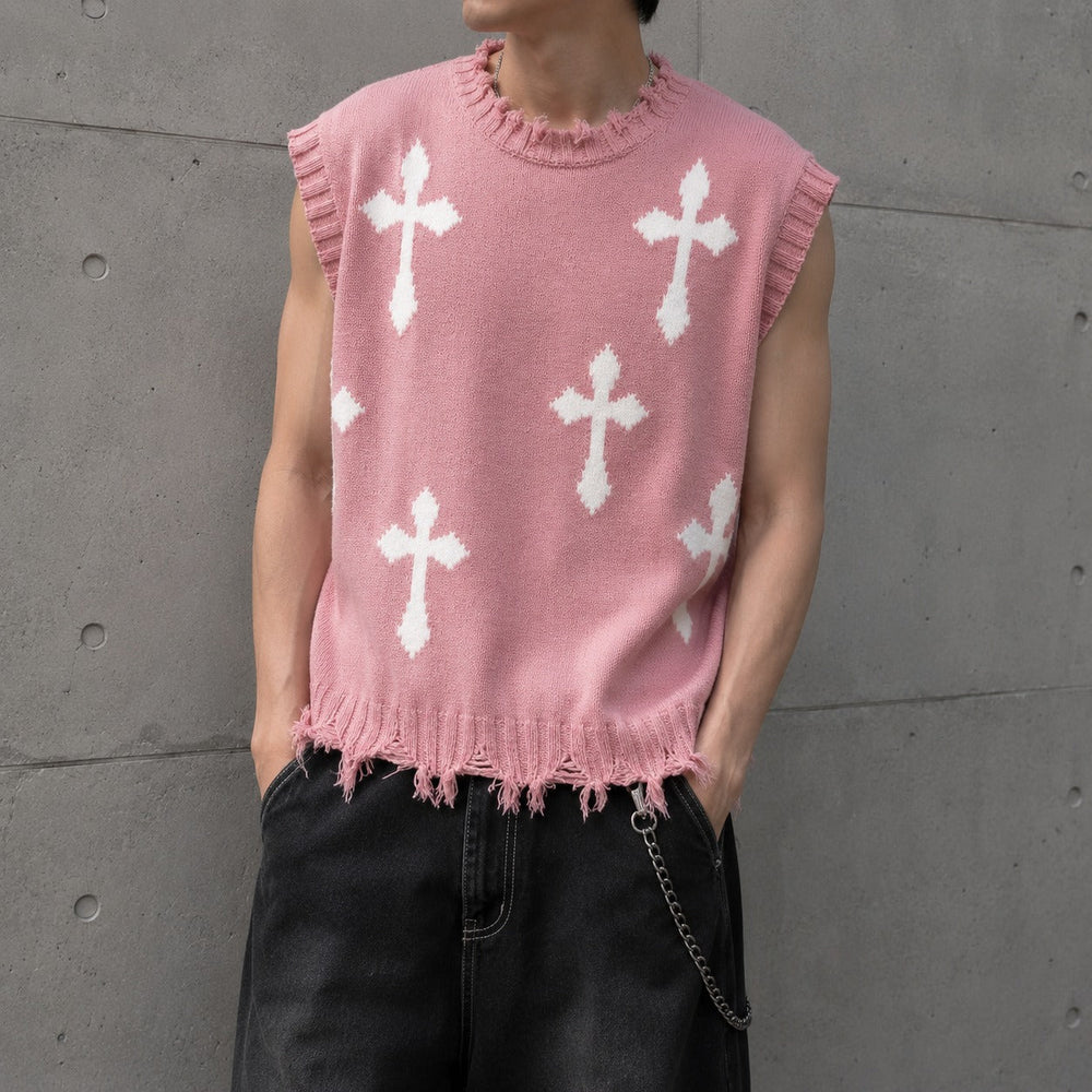 Montero™ Ärmelloser Pullover Aus Weichem Strick Mit Ausgefransten Details