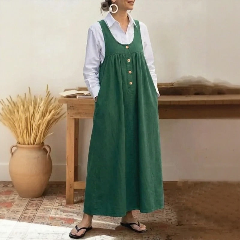 Meadow™ Kleid Im Latzkleid-Stil Mit Minimalistischen Knöpfen Vorne