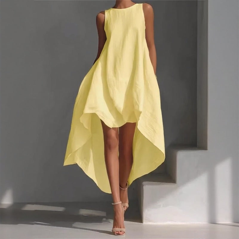 Solennie™ Kleid Mit Verlängertem Saum und Minimalistischem Design
