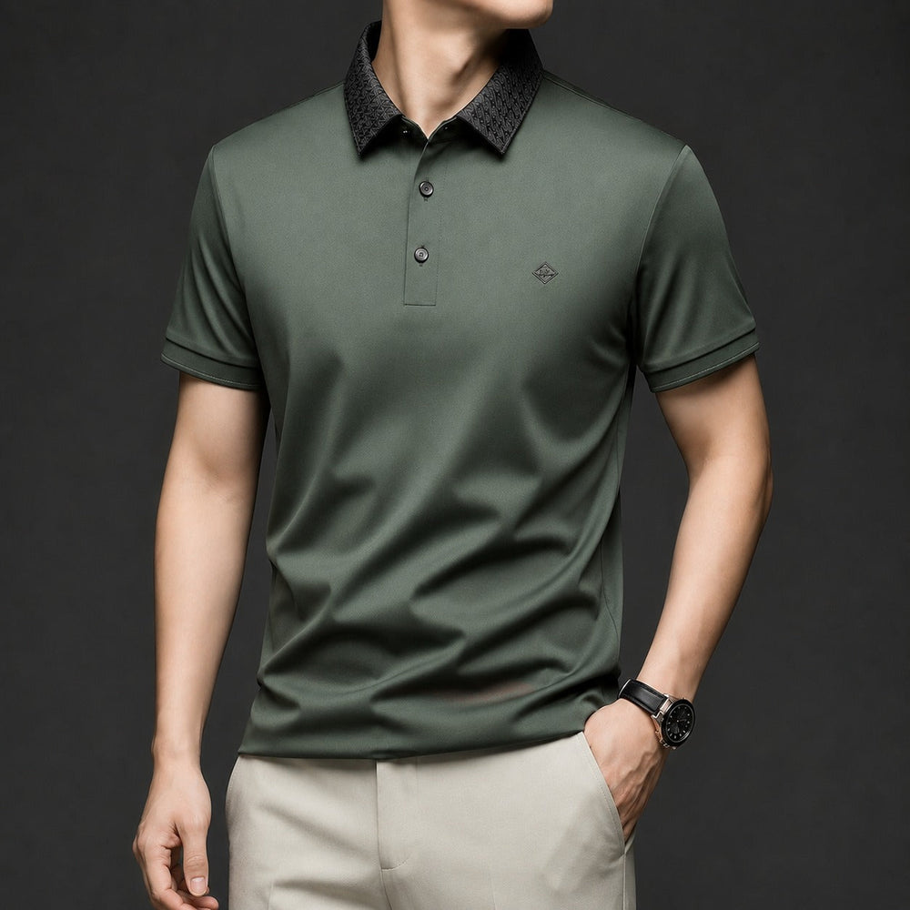 Alviero™ Poloshirt mit Strukturkragen und Flexiblem Gewebe