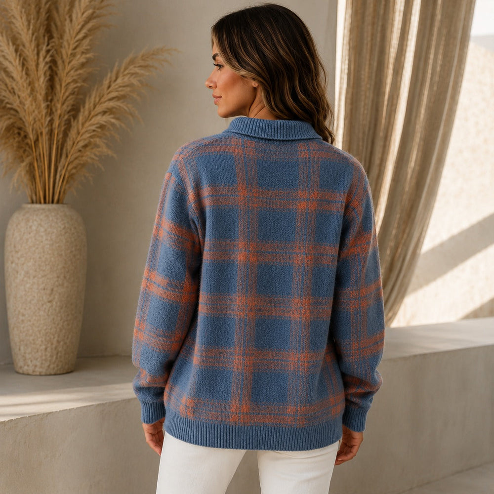 Saint Claire™ Premium-Strickjacke mit Karomuster