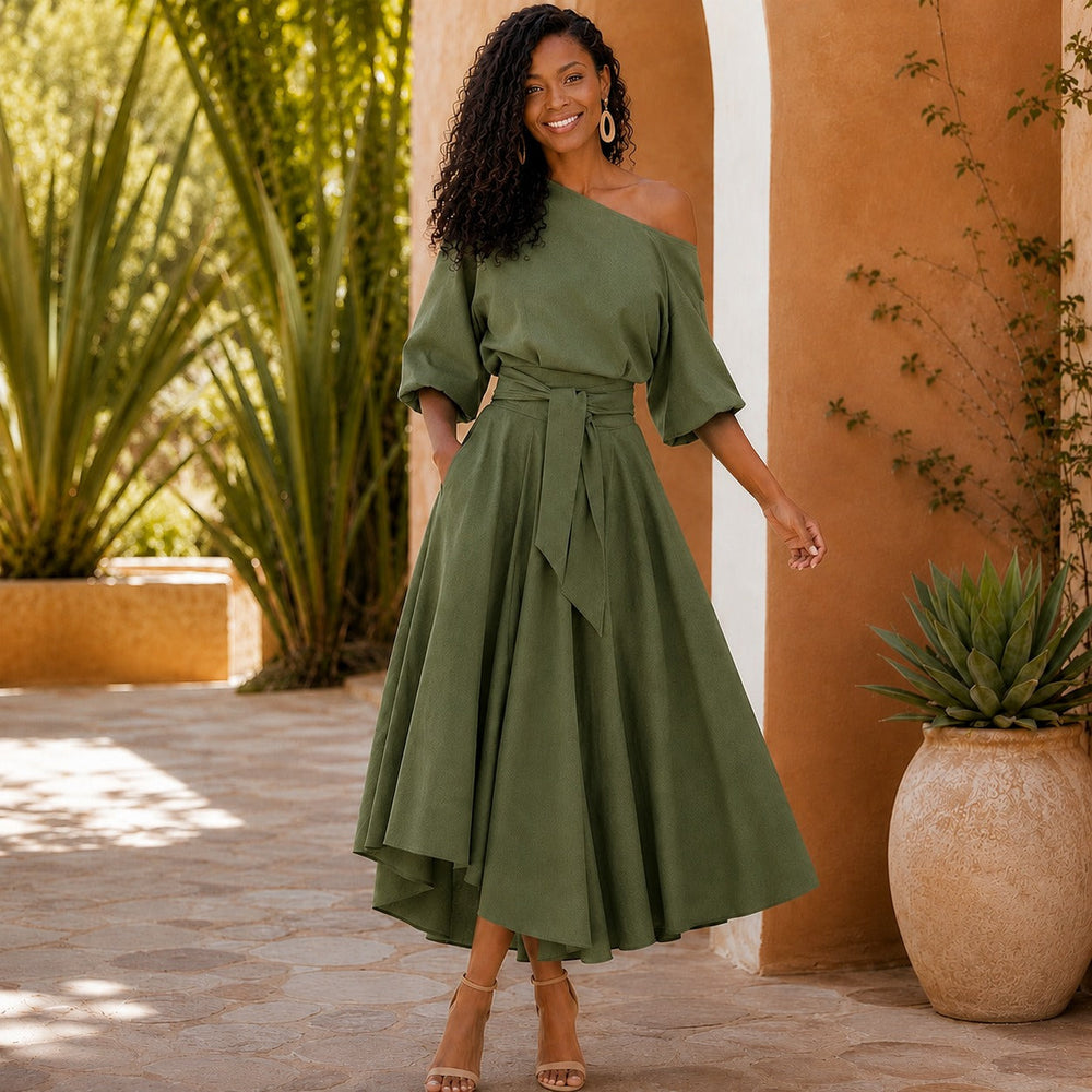 Verona Belle™ Kleid mit Vielseitigem Ausschnitt und Eleganter Taillenbindung