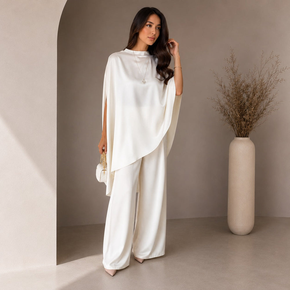 Mirelisse™ Set mit Fließender Cape-Bluse und Marlenehose