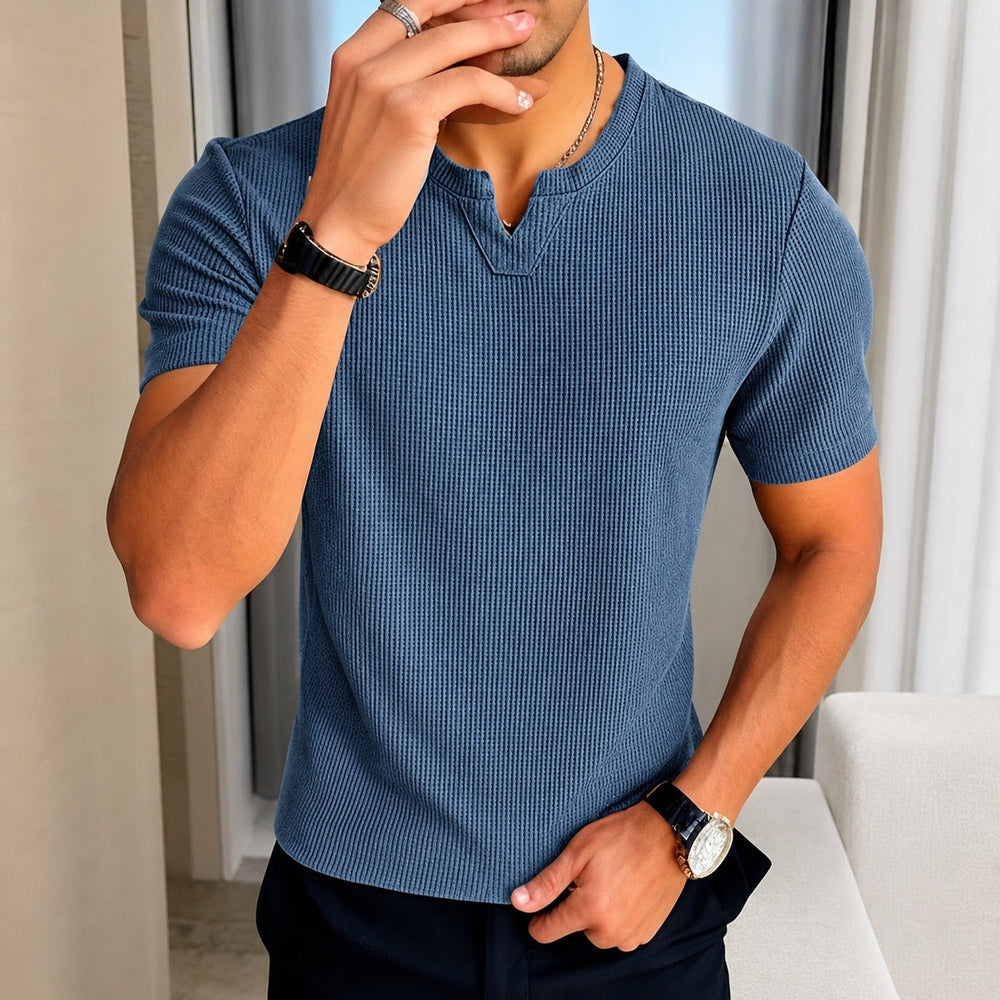 Matthias™ T-Shirt aus Strukturierter Baumwollstrickware im Old-Money-Stil