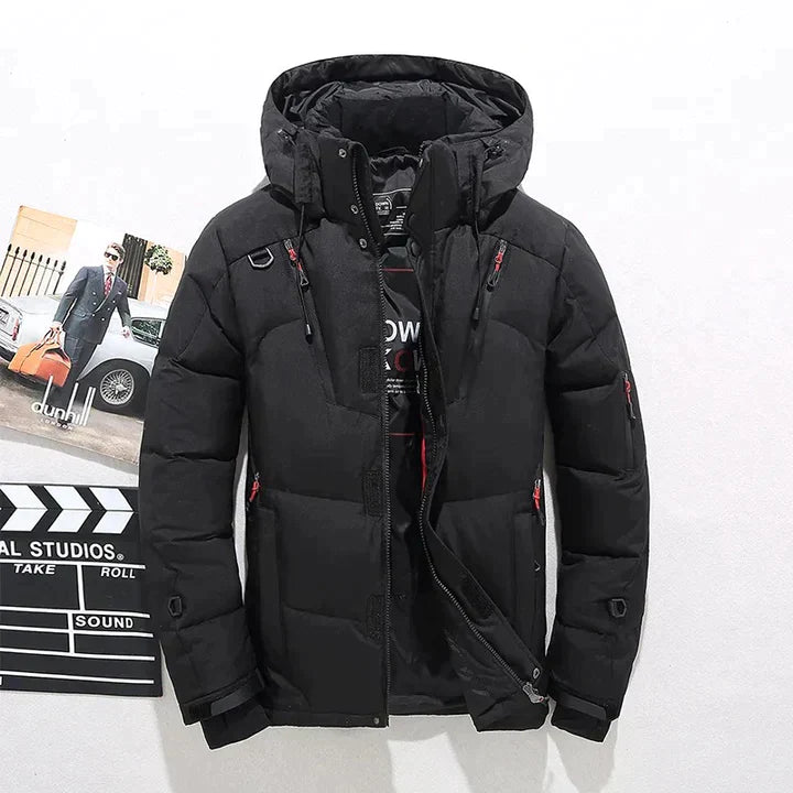 Winterjacke Herren | Steppjacke mit Kapuze | Windfest & Warm für kalte Tage