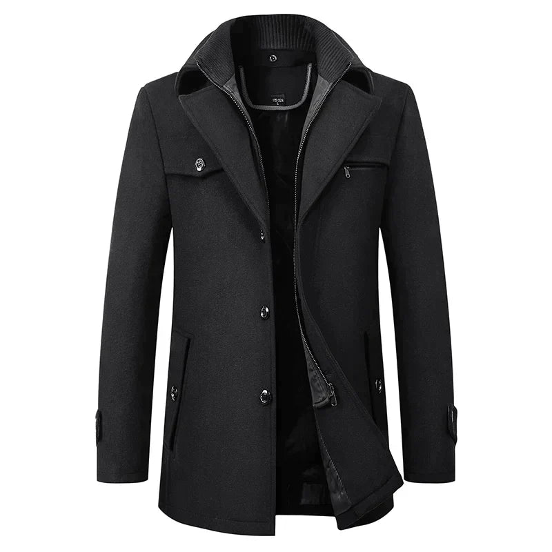 Wintermantel Herren | Eleganter Stehkragen | Warm & Stilvoll für Business