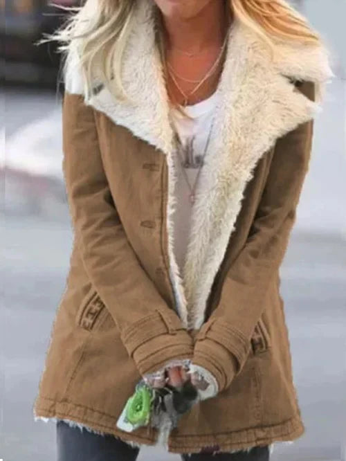 Wintermantel Damen mit Teddyfutter